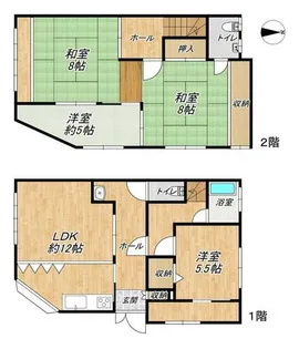 大阪府大阪市平野区喜連東2丁目【一戸建】の間取り