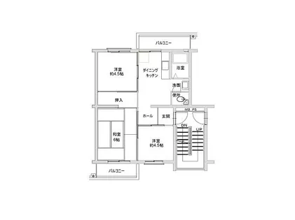 公社有野台住宅【5-302号室】の間取り