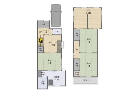 京都府京都市伏見区醍醐池田町【一戸建】の間取り