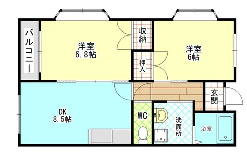 ラ・フォーレ長吉【205号室】の間取り
