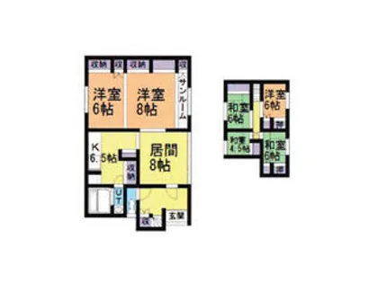 北海道室蘭市宮の森町2丁目【一戸建】の間取り