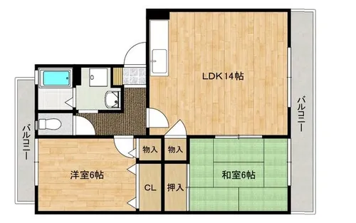 シャルマンハイツ【2階】の間取り
