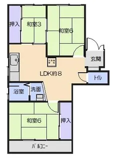 仁川北マンション【3階】の間取り