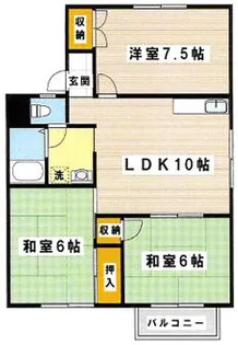 シャルム牧山【1階】の間取り