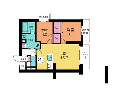 グランディールA&N出町柳【1階】の間取り