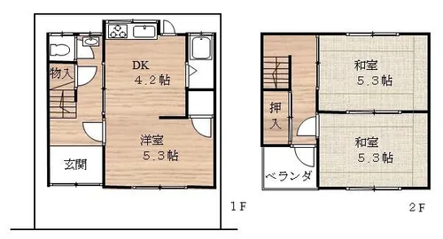 大阪府堺市東区野尻町【一戸建】の間取り
