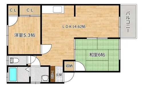 福岡県遠賀郡水巻町吉田南2丁目【アパート】の間取り