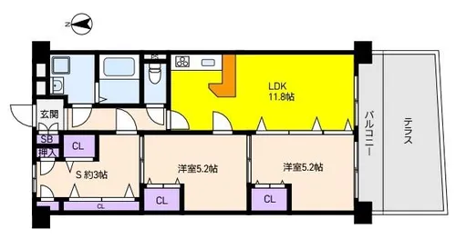 兵庫県芦屋市東山町【マンション】の間取り