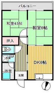 小役丸アパート(二戸一)【1階】の間取り