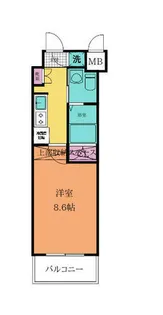NO65 クロッシングタワー【708号室】の間取り