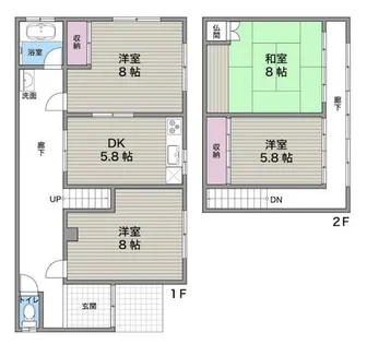 福岡県北九州市小倉北区神幸町【一戸建】の間取り