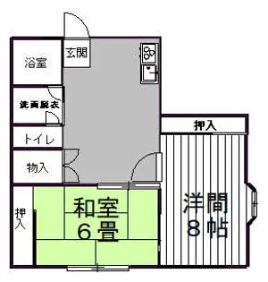 長門石山崎コーポ【4階】の間取り