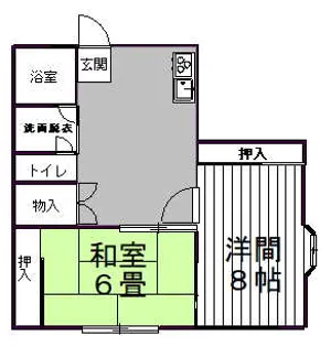 長門石山崎コーポ【4階】の間取り