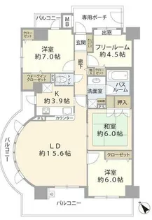 セレッソコート光明池ステーションシティ【9階】の間取り