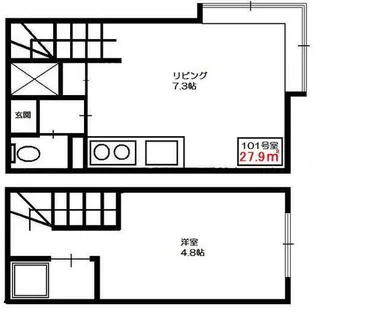 北海道札幌市東区北三十九条東14丁目【アパート】の間取り