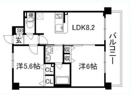 京都府京都市下京区土手町通正面下る東入紺屋町【マンション】の間取り