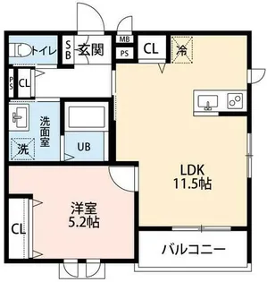 アールメゾン夙川【101号室】の間取り