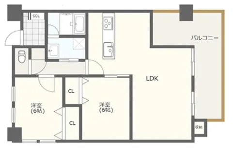 マンション北堀江【7階】の間取り