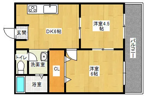 イルソーレ五月苑 南棟【3階】の間取り