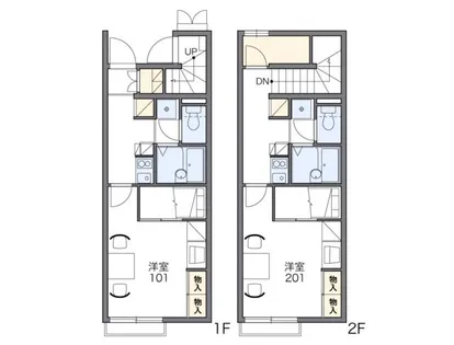 レオパレスアインス【101号室】の間取り