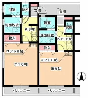 コーポ西土井Ⅲ【2階】の間取り