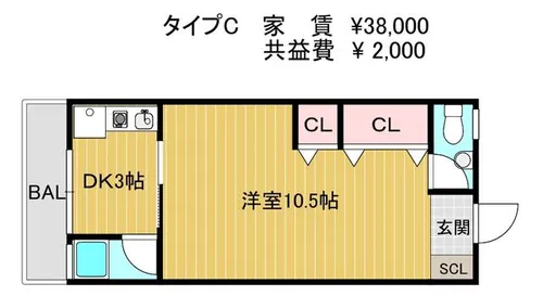 プレジール宮丘町【201号室】の間取り