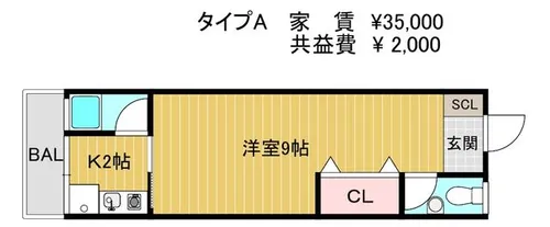 プレジール宮丘町【102号室】の間取り