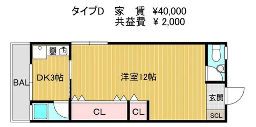 プレジール宮丘町【101号室】の間取り