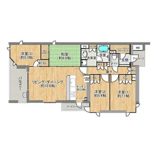 ジークレフ夙川フラット【4号室】の間取り