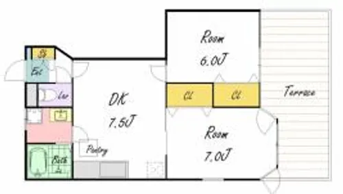 ハイツクラール【102号室】の間取り