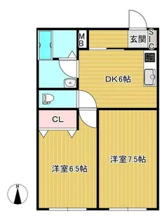 グランジュールA棟【102号室】の間取り
