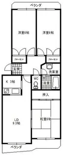 グランメール表台【107号室】の間取り