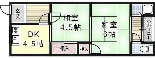 兵庫県伊丹市南町1丁目【アパート】の間取り