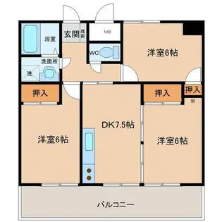 荻島第1ビル【408号室】の間取り