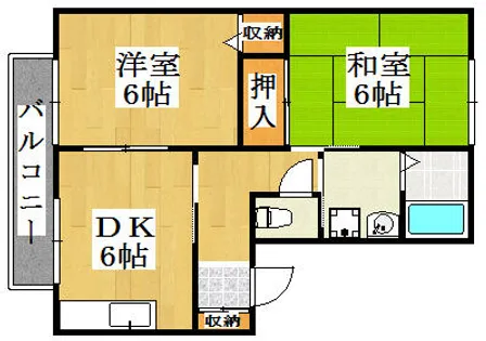 兵庫県明石市鳥羽【アパート】の間取り