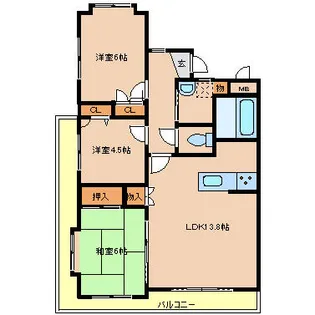 松藤ハイツ内山【201号室】の間取り