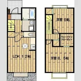 京都府京都市伏見区醍醐赤間南裏町【アパート】の間取り