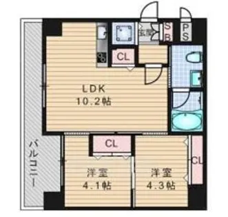 京都府京都市南区上鳥羽角田町【マンション】の間取り