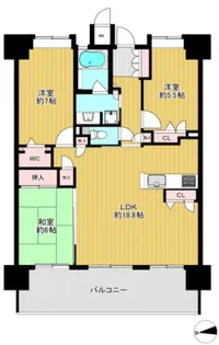 福岡県福岡市博多区千代1丁目【マンション】の間取り