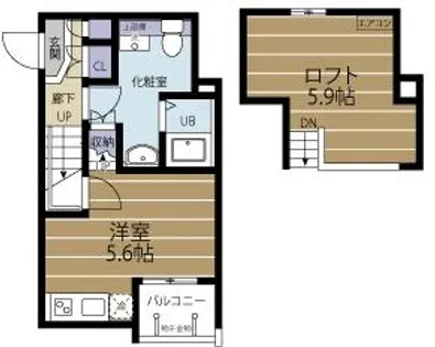 ランドスクエア上飯田 1E【1E号室】の間取り