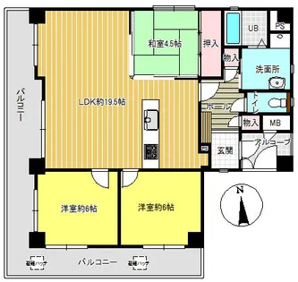 東峰マンション二日市【301号室】の間取り