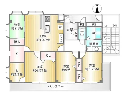 京都府京都市右京区梅津徳丸町【マンション】の間取り