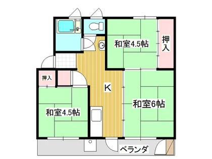福岡県京都郡苅田町与原3丁目【マンション】の間取り