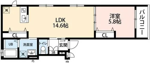 アールメゾン夙川【203号室】の間取り