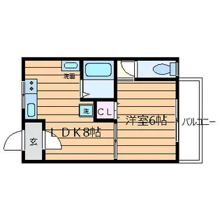 千里丘ハイツ【105号室】の間取り