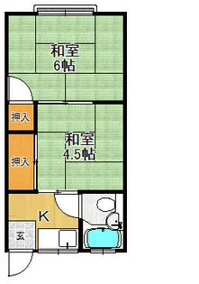 中畑文化 西【201号室】の間取り