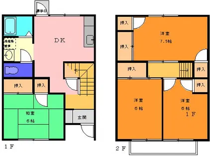コンホール多米 B棟【101号室】の間取り