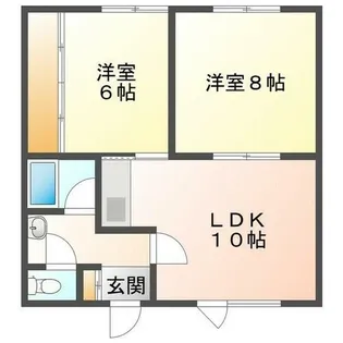 北海道余市郡余市町美園町【アパート】の間取り