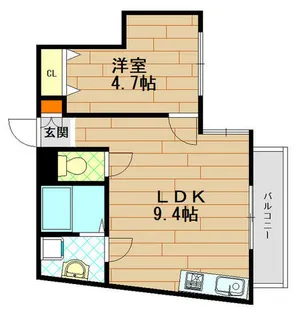 花隈岩崎マンション【4階】の間取り