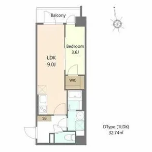 大阪府大阪市城東区中浜2丁目【マンション】の間取り